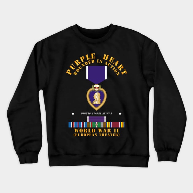 Purple Heart - WIA w WWII SVC w Purple Heart - Europe Crewneck Sweatshirt by twix123844